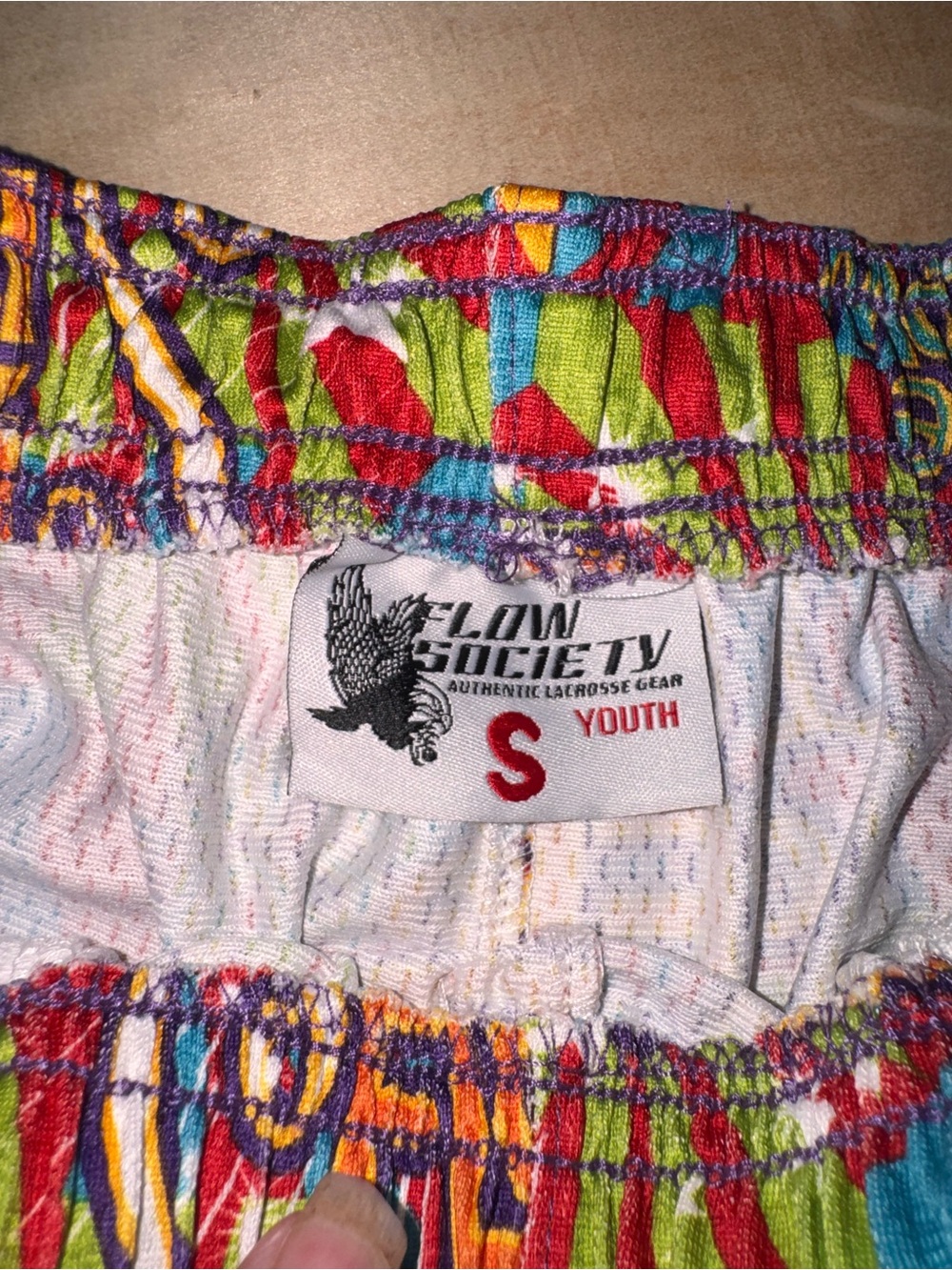 Society Kids Elastic-Waist Multicolor Printed Shorts - Green Red Blue